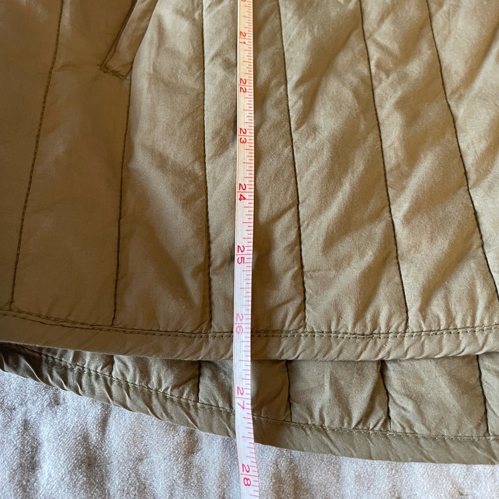 MICAELA GREG The Straight Quilt Jacket in Faded Olive Hooded Coat Cotton Size M - Picture 15 of 16